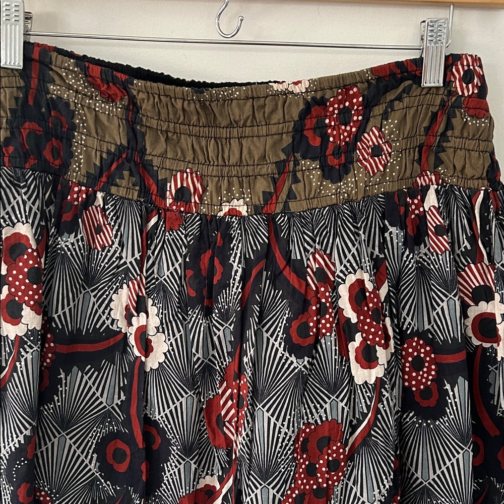 Anthropologie Letmebe Skirt Women’s XL Elastic Waist Floral Bow Ruffle Mini - Picture 2 of 14